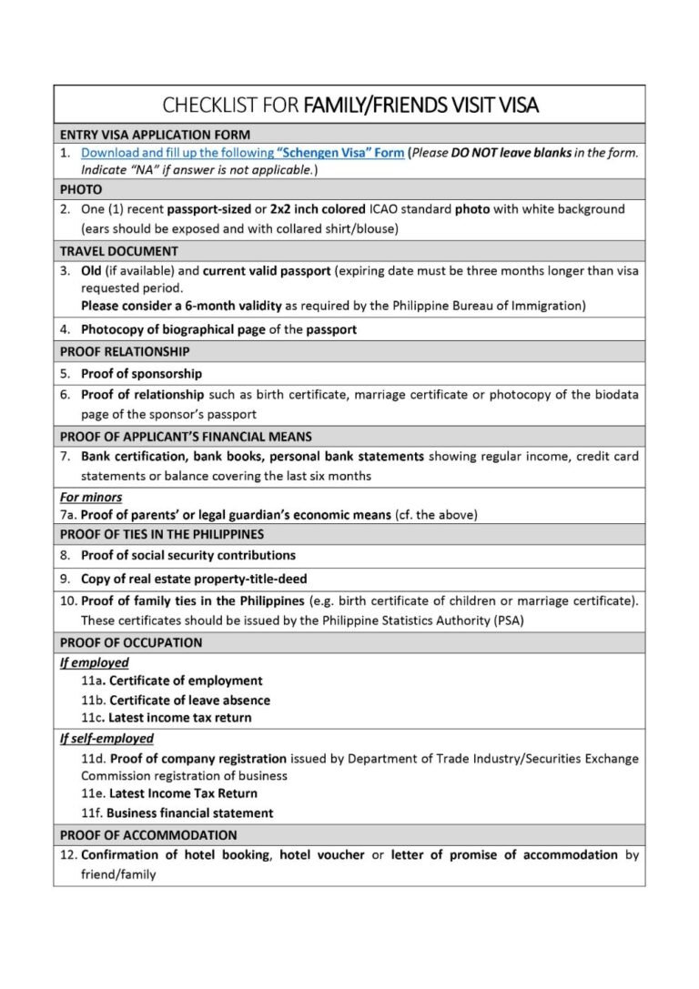 italy tourist visa requirements for philippines