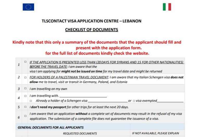 Ultimate Briefing For Apply Italian Schengen Visa From Lebanon